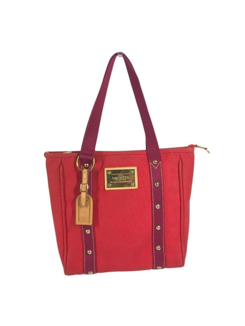 Louis Vuitton Tote Bag Cabas MM Antigua Canvas Red